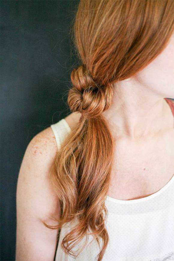 Le-Fashion-Blog-Two-Minute-Knotted-Ponytail-Easy-Hair-Tutorial-Red-Hair-White-Free-People-Voile-Tank-Top-Via-Say-Yes